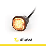 Lampa ostrzegawcza SKYLED 27x39 mm (stroboskop - pomarańczowe światło 4 LED) R10, R65, SAE