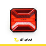 Tylna lampa LED (kwadratowa) SKYLED - Pozycyjne/Cofania/Przeciwmgielne/Odblask, nr kat. 13SL40430