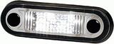 Światło obrysowe pozycyjne czerwone LED 79x26 mm z przewodem 0.5 m szkło białe