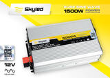 Przetwornica SKYLED 1500W z USB, pełny sinus DC12V AC220V-240V z zewnętrznym panelem sterującym