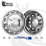 Komplet kołpaków na felgi 16"x5,5", MAN TGE; VW Crafter (2018-), stal nierdzewna, mocowane na śruby, 12 otworów went., PCD 205mm