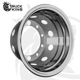 Kołpak na tylną felgę 22,5"x9", stal nierdzewna, mocowany na śruby, 10 otworów, PCD 335mm, głębokość 300mm, styl Ameryka