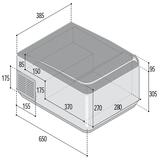 Przenośna lodówko-zamrażarka sprężarkowa 41lL 12/24V, cyfrowy termostat, zakres temperatur: -10 do +10 stopni C