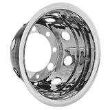 Kołpak na tylną felgę 19,5"x8,25", stal nierdzewna, mocowany na śruby, 8 otworów, PCD 275mm, głębokość 276mm, styl Ameryka
