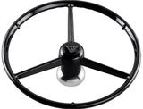 czarna kierownica 3-ramienna 53 cm old school z hubem do Volvo FH4/FH5/Aero