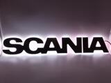 Podświetlany napis SCANIA 24V z czarnej stali nierdzewnej białe zimne światło