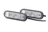 Światło obrysowe pozycyjne czerwone LED 79x26 mm z przewodem 5 m szkło bezbarwne