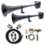 Zestaw sygnałów pneumatycznych HADLEY z zestawem montażowym i zaworem na sznurek (lakierowane na czarny mat, okrągłe, 22"/56 cm i 19"/48 cm)