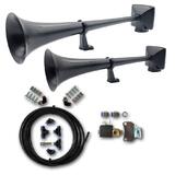 Zestaw sygnałów pneumatycznych HADLEY z zestawem montażowym i elektrozaworem 24V (lakierowane na czarny mat, okrągłe, 22"/56 cm i 19"/48 cm)