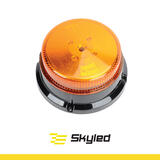 Światło ostrzegawcze (kogut) SKYLED 12-24V (3 śrubki, pomarańczowy klosz, R65) wys: 89 mm I śr: 167 mm