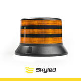 Światło ostrzegawcze (kogut) SKYLED BEE 12-24V (3 śrubki, pomarańczowy odbłyśnik, czarna obudowa, R65) wys: 82,4 I śr: 122 mm