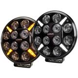 Reflektor dalekosiążny FULL LED Ledson Pollux9+ GEN3 ze światłem stroboskopowym + pomarańczowa/biała pozycja (driving beam)