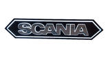 Podświetlany napis SCANIA (stal nierdzewna) / romb (czarny) - białe zimne światło LED 24V