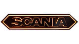 Podświetlany napis SCANIA (czarny) / romb (czarny) - pomarańczowe światło LED 24V