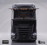 Osłona przeciwsłoneczna TruckKing "Classic" DAF XG+, z zestawem montażowym, głębokość 37 cm - 5 wycięć na lampy obrysowe LEDSON Optoline NGR+
