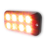 Lampa ostrzegawcza (stroboskop pomarańczowe światło LED) R10,R65, IP67 8 diod LED