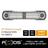 Modułowa belka AXIOS R65 LED 12/24V 990 mm z dwoma światłami ostrzegawczymi