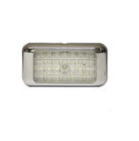 Oświetlenie wnętrza LED 12V-24V; Prostokątne, chromowane, zintegrowany włącznik,