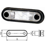 Światło pozycyjne LED (pomarańczowe, białe szkło, 79x26mm, z przewodem 0.5m), nr kat. 2PF 959 590-307