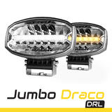 Reflektor SKYLED Jumbo Draco DRL 80W FULL LED z białym/pomarańczowym światłem do jazdy dziennej + pokrywa