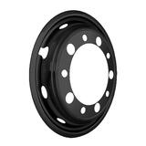 Czarny kołpak na przednią felgę TruckKing 22,5"x9" oraz 8,25", stal nierdzewna, mocowany na śruby, 10 otworów, PCD 335mm, styl Ameryka