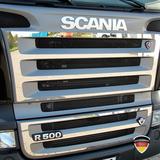 Listwy ozdobne ze stali nierdzewnej na grill z "V8" Scania R