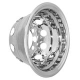 Kołpak na tylną felgę 17,5"x6,75", stal nierdzewna, mocowany na śruby, 10 otworów, PCD 225mm, głębokość 246mm, styl Ameryka