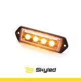 Lampa ostrzegawcza SKYLED 32x110 mm (stroboskop pomarańczowe światło 4 LED) R10 R65 SAE