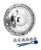 Komplet kołpaków na przednie felgi 16"x6", Iveco Daily (2006-), stal nierdzewna, mocowane na śruby, PCD 205mm (3,5T+)