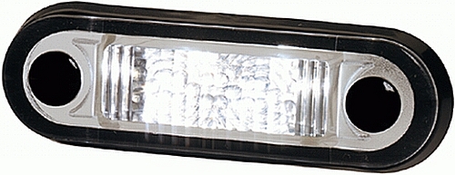Światło obrysowe pozycyjne czerwone LED 79x26 mm z przewodem 0.5 m szkło białe - zdjęcie 1