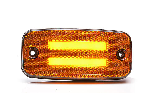 Lampa obrysowa LED z odblaskiem pomarańczowe światło 12/24V W158 - zdjęcie 1