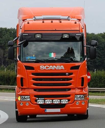 Osłona przeciwsłoneczna SCANIA 4/R -06/2013, kabina Normal/Highline, na 2 obrysy i 2 reflektory, głęboka - zdjęcie 1