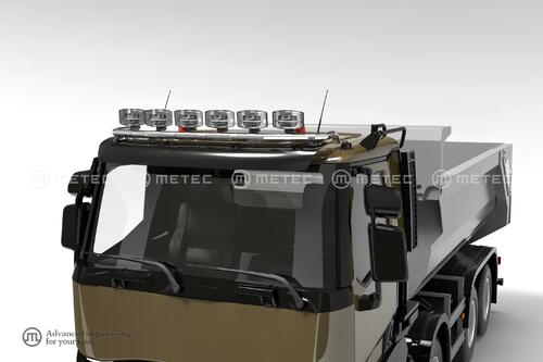 Rama dachowa do Renault T/C/K LowCab/DayCab  z wiązką elektryczną, zaciskami na 6 odbiorników oraz światłami obrysowymi LED - zdjęcie 1