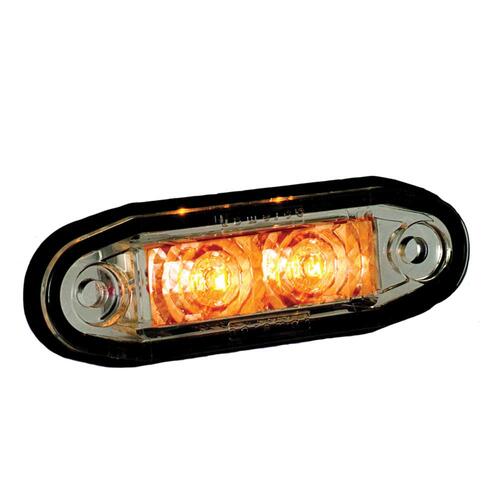 Światło obrysowe pomarańczowe LED, (białe szkło, 79x23mm, z przewodem 0.5 m) - zdjęcie 1