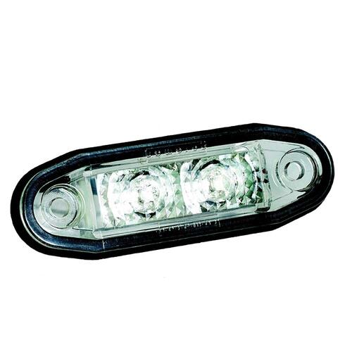 Światło obrysowe białe LED (białe szkło, 79x23mm, z przewodem 0.5m) - zdjęcie 1
