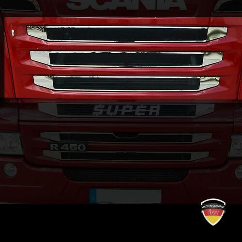 Listwy ozdobne na górny grill  Scania R po 09.2009 / Streamline 3 części - zdjęcie 1