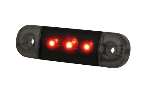 Światło pozycyjne czerwone (przydymiane) 12/24V obrysowa tylna (3 x LED) W275.1 BLACK - zdjęcie 1