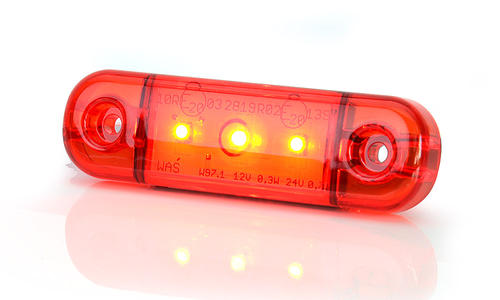 Światło pozycyjne czerwone 12/24V obrysowa tylna (3 x LED) W97.1 - zdjęcie 1