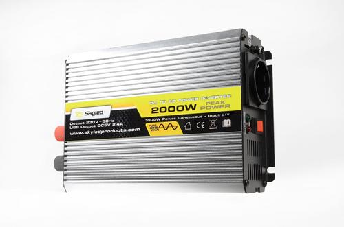 Przetwornica SKYLED 2000W (moc chwilowa) z USB, pełny sinus DC24V AC220V-240V, nr kat. 2261000242 - zdjęcie 1