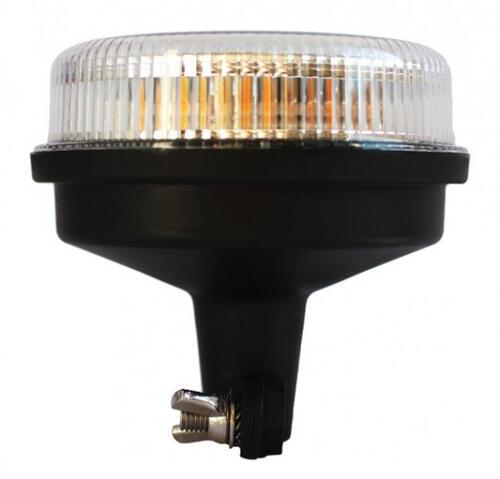 Światło ostrzegawcze LED (kogut) na trzpień, 12/24V miękki trzon, biały klosz, R65,ADR - zdjęcie 1