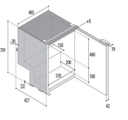 Lodówka komprsorowa 85L, 12/24V, Silver Version, Airlock, Kompresor wewnątrz - zdjęcie 1