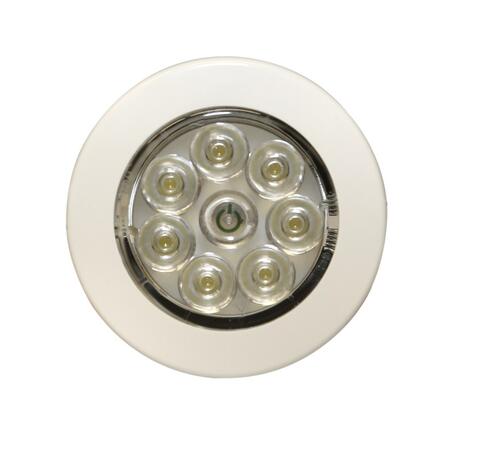 Oświetlenie wnętrza LED 12V-24V ; Okrągłe, montowane na płasko, zintegrowany włącznik - zdjęcie 1