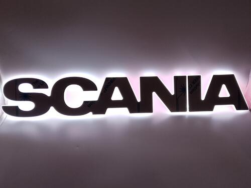 Podświetlany napis SCANIA 24V ze stali nierdzewnej białe zimne światło - zdjęcie 1