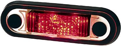 światło obrysowe czerwony LED 79x26 mm z przewodem 0,5 m przezroczyste szkło - zdjęcie 1