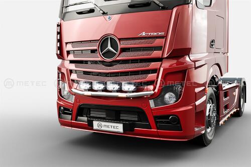 Rama w zderzak z wiązką i uchwytami na 4 odbiorniki ze zintegrowanymi światłami stroboskopowymi MB Actros 2011 MP4 MP5 kabina 2500 - zdjęcie 1