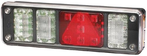 Lampa zespolona tylna lewa, 3 klosze białe i 1 czerwony, oświetlenie LED, kierunkowskaz żarówkowy - zdjęcie 1
