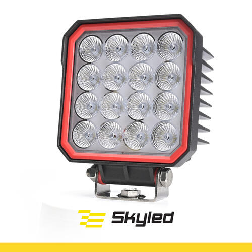 Lampa robocza SKYLED RED LINE kwadratowa 48W, 16 LED, 10-32V, 4320 Lm, IP67/69K (światło rozproszone) ADR - zdjęcie 1