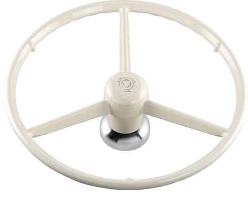 Biała kierownica 3-ramienna Vabis 53 cm old school z hubem do SCANIA R, Streamline, NG R/S - zdjęcie 1