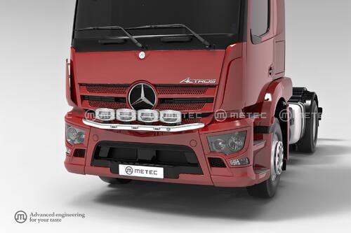 Rama w zderzak z wiązką elektryczną i uchwytami na 4 odbiorniki oraz ze światłami obrysowymi LED do MB Actros z kabiną typu S i L (TUNEL 320mm) - zdjęcie 1
