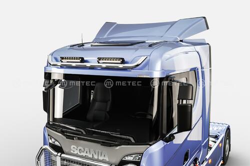 Rama nad osłonę przeciwsłoneczną do SCANIA NG z wiązką elektryczną i uchwytami na 4 odbiorniki ze światłami obrysowymi LED - zdjęcie 1